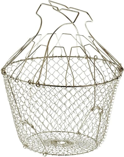 SnelShoppen - Opvouwbare Salademand 23x23 cm - Roestvrij Stalen Hooipen - Inclusief Spanschroeven - Ideaal voor Tuin, Keuken en Feesten