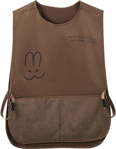 Schort - Vestschort - Keukenschort - Met handdoekje - 50 x 70 cm - Vestmodel - Ademende kokskleding - Mouwloos - Geschikt voor koken, bakken, tuinieren, grillen en knutselen - Koffiebruin