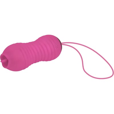 EIS 'stotend vibro-ei met tong', 9cm, afstandsbediening, waterdicht (IPX7)