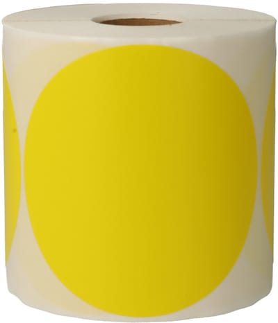 500 Etiketten Stickers Rond Geel 80 mm op Rol Gekleurd - Sluitzegels Markeringspunten Blanco Labels - Dappaz