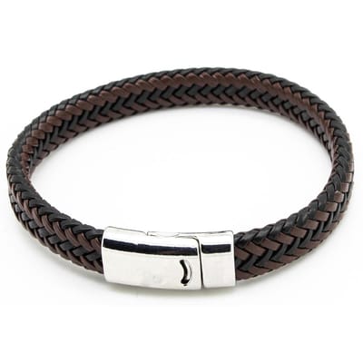 Sorprese armband - Premium - armband heren - leer - koffiebruin - 20,5 cm - cadeau - Model L