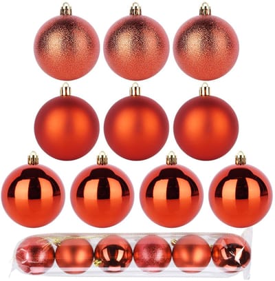 Kerstballen Set Onbreekbaar Rood 7 cm 6 stuks - Kerstdecoratie