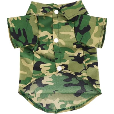 Hondenshirt Huidvriendelijk Ademend Mode Wasbaar Huisdierkleding voor Lente Zomer XZCS18 Groen XZCS18 Green Camouflage