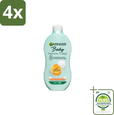 Garnier - Body - Bodylotion - Intensive 7 Days - Verzorgend - Mango-extract & Probiotica - 400 ml - Voordeelverpakking - 4 stuks - Bodylotion - Intensieve hydratatie
