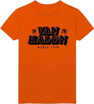 Van Halen - World Tour '78 Heren T-shirt - S - Oranje