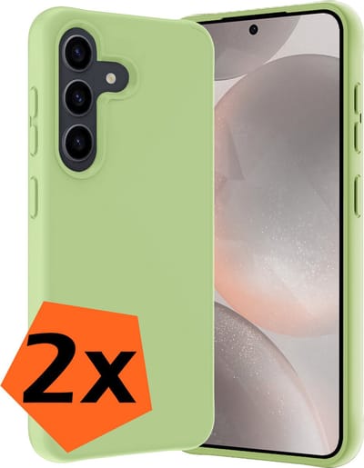 Hoes - 2 Stuks - Geschikt voor Samsung Galaxy S24 - Sterk & Shockproof - Case Siliconen - Back Cover - Telefoon Hoes - Groen