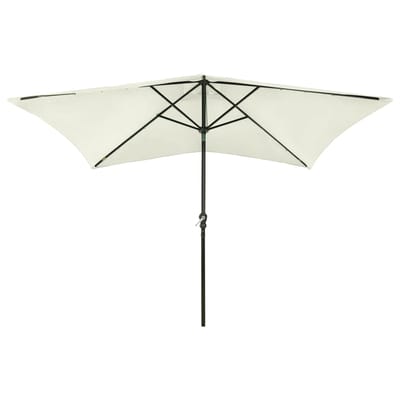 vidaXL - Parasol - met - LED's - en - stalen - paal - 2x3 - m - zandkleurig