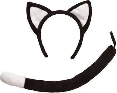 Rubies Verkleed set kat/poes - oortjes/staart - zwart - voor kinderen - katten dierenpak
