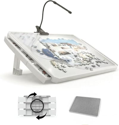 Roterend Puzzelbord - Puzzeltafel met Laden - Legpuzzels Maken - Draaibaar en Kantelbaar - 95 x 67 cm