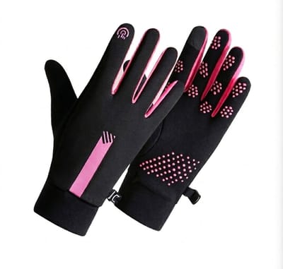 Zwarte en rode hardloop handschoenen unisex sport handschoenen met touchscreen vingertoppen antislip grip en elastische pasvorm geschikt voor hardlopen fietsen wandelen en outdoor winter sport