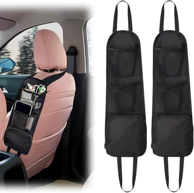 Famanu – Autostoel organizer met mesh rugleuning opbergtas, barrière voor kinderen en huisdieren