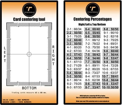 TcgTools Card Centering Tool Oranje - Professioneel Graden voor PSA, Beckett, CGC - Grading Tool + Tabel - Pokemon kaarten, Lorcana, One Piece, Magic, Yu-Gi-Oh en meer!