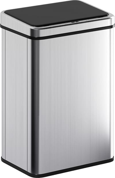Prullenbak 1 vakken - Afvalscheiding - 40 L inhoud - Duo pedaalemmer Zwart - Afvalemmer 40 Liter - Recycle Afvalbak - Afvalscheidingsprullenbak - Hygiënisch Afval Scheiden - Keuken Vuilbak - Kantoor Prullenbakk - Zilver + Zwart