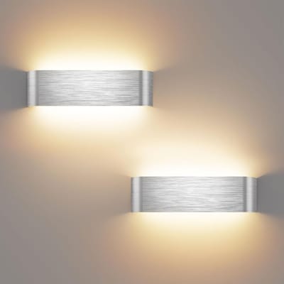 LED Wandlampen Set - Moderne Verlichting - Woonkamer Decoratie - Instelbare Kleurtemperatuur - 29.5cm Lengte - Zilverkleurig