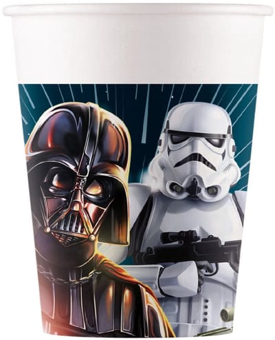 Vegaoo - 8 Star Wars Galaxy kartonnen bekers 200 ml