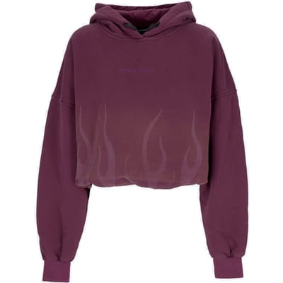 Cropped dameshoodie Corrosive Flames-hoodie Grape Wine