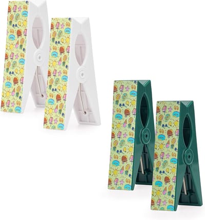 4 stuks accessoires grote clips zon strandlaken wasknijpers strandstoel jacht kinderwagen boot camping kite zeilen surfing gymhal keuken tuin cadeau verjaardag zachte nachten (groen)