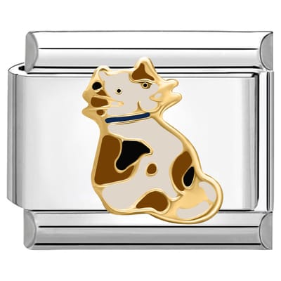 Quiges - Schakel - Bedel - 9mm - charms - Kleurrijk - Kat - Geschikt voor - armband - Schakelarmband - italy bedels armband
