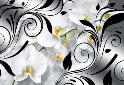 Fotobehang Flowers Orchids Abstract  | XXXL - 416cm x 254cm | 130g/m2 Vlies