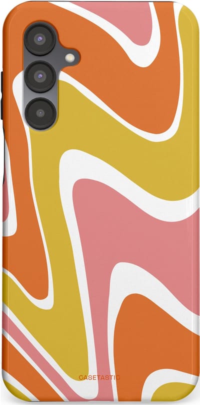 Casetastic hoesje geschikt voor Samsung Galaxy A16 - Dubbellaagse bescherming - Retro rave - Fashion Case - Goud Terracotta Koraal Wit