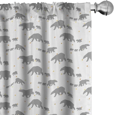 ABAKUHAUS Eisbär Gordijnen – 2x75x175 cm – microvezel – Licht tot donker