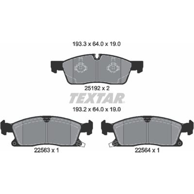 Remblokset TEXTAR 2519209, voor