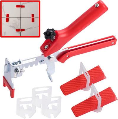 Tegel Nivelleringssysteem - Tegelzetters Hulpmiddel - Vlakke Tegels Leggen - Herbruikbare Wiggen - 3mm Voeg - Rood