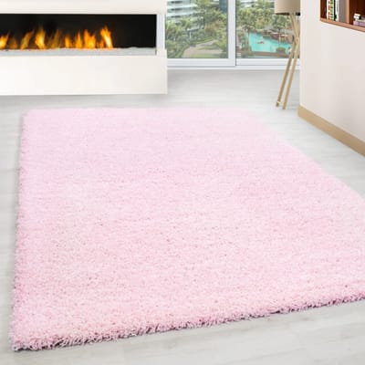 Muratap Basic shaggy vloerkleed roze hoogpolig- 300x400 cm