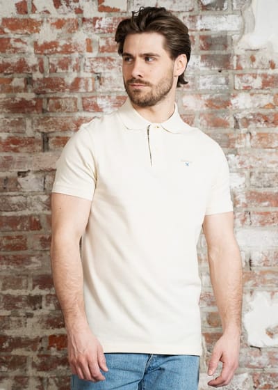 Barbour Barbour tartan pique polo shirt - antique white