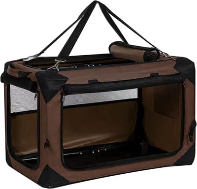 Honden Autotransporter - Reismand Puppy - Veilig Vervoer - Lichtgewicht Opvouwbaar - 60x43x43cm - Bruin