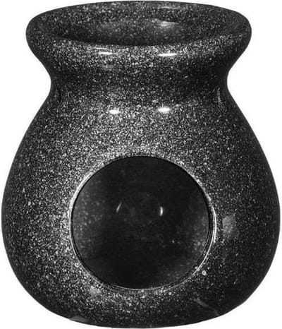 Ideas4seasons Geurbrander - amberblokjes/geurblokjes/geurolie - keramiek - antraciet grijs - D10 x H10 cm