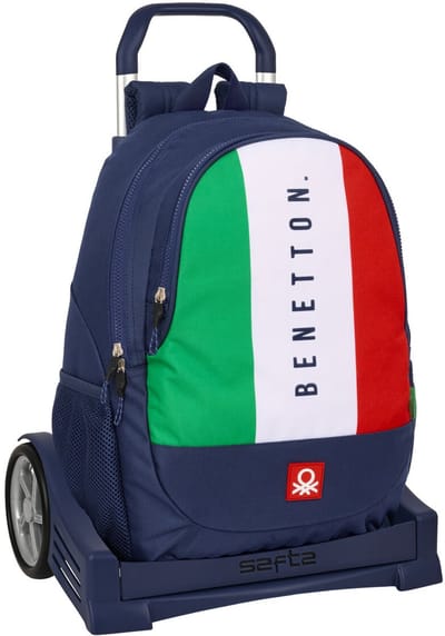 Schoolrugzak met Wielen Benetton Flag Marineblauw 32 x 44 x 16 cm