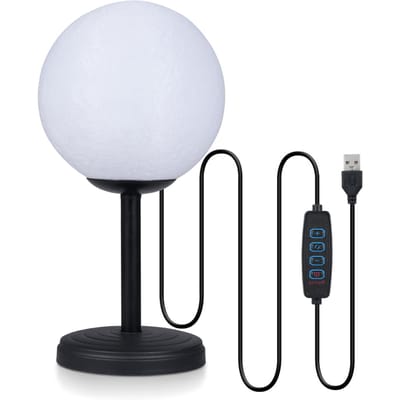 3D Maanlamp Slaapkamer Tafellamp Dimbaar Nachtlampje naast het Bed Moderne LED Bureauverlichting met 3 Kleuren wit/zwart