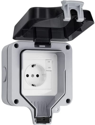EXCITAT Waterdichte contactdoos - Buitenstopcontact enkel - IP66 waterdicht - Geschikt voor keukens, badkamers, garages, zwembaden en tuinen