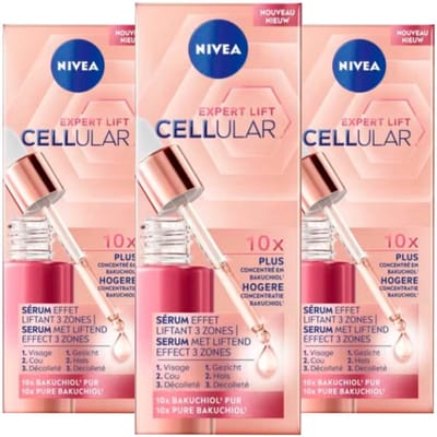 NIVEA Cellular Lift Serum Hogere Concentratie Bakuchiol - 3 x 30 ml - Voordeelverpakking