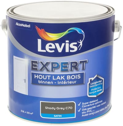 Levis - Expert Hout Lak Binnen Satin Mix - Shady Grey C70 - Mengverf - 2,5 L