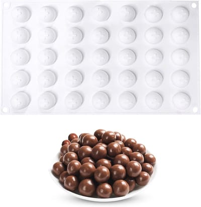Siliconen Chocoladevormen voor DIY Chocoladeballen, Taarten, IJs en Jelly - 35 Holes Ø 2cm