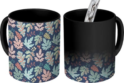Magische Mok - Foto op Warmte Mokken - Koffiemok - Bladeren - Patronen - Barok - Magic Mok - Beker - 350 ML - Theemok