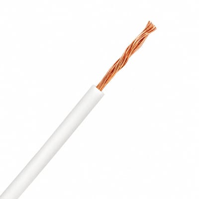 Draad VDS 12V 2,5mm2 wit of zwart per 5m - wit