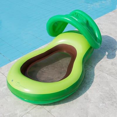 Dernière bouée gonflable avocat avec parasol pour adulte, chaise longue flottante, lit flottant, hamac gonflable