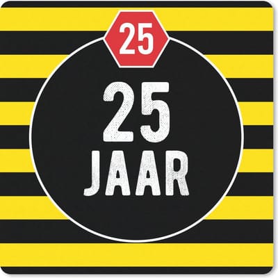 Muismat 20x20 cm - Mousepad Jubileum - 25 Jaar - Versiering - Muismatten