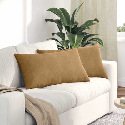 vidaXL - Zitkussens - 2 - pcs - Bruin - 80 - x - 40 - cm - Corduroy - stof