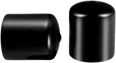 Dailygoods- Draadbeschermers 100 Stuks - PVC-Rubber - Ronde Buis - Eindkap - Zwart - Afmetingen 30x28mm - Schroefkap