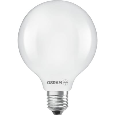 Osram LED lamp in classic bulb shape, with decorative LED filament in frosted design, energy efficiency class A, E27, 11.6 W, 2452 lm, 4000 K, cool white. 100% light straight away.