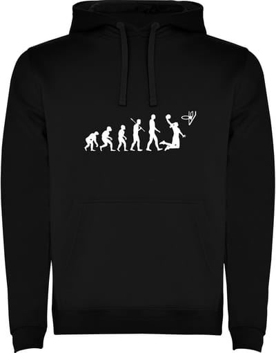Hoodie Zwart Evolutie Basketbal - Sport - Humor Maat M