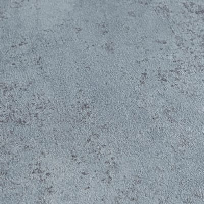 Pleister-look behang Profhome 786294-GU vliesbehang hardvinyl warmdruk in reliëf gestructureerd met metalen accenten glinsterend blauw zilvergrijs platina duifblauw 5,33 m2