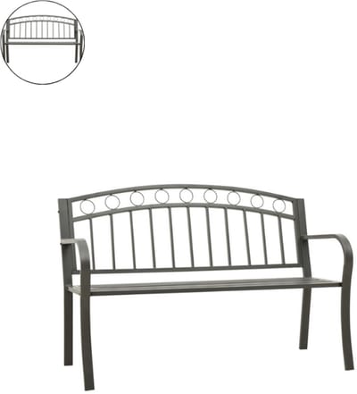 Tuinbank – Tuinbankjes weerbestendig - Tuinbanken - Loungebank - Balkon Set - Buitenbank - 2 personen - Grijs