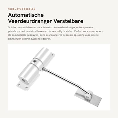 Dailygoods- Deurdranger Automatisch - Verstelbaar - Aluminiumlegering - Geluidsoverlast Verminderen - Geschikt voor Deuren tot 10 kg - Inclusief Schroeven - Deursluiter