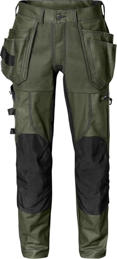 Fristads Werkbroek Stretch 2604 Fasg - Legergroen/zwart - C50