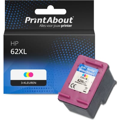 PrintAbout huismerk Inktcartridge 62XL (C2P07AE) 3-kleuren Hoge capaciteit Geschikt voor HP